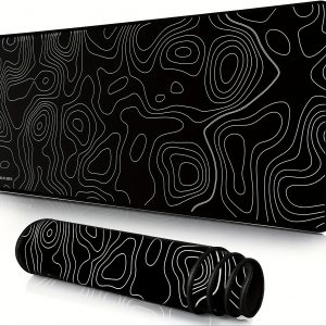 ba1ae382-d7c2-4d94-9a98-05c87a880fc1.jpg Extra-Large Gaming Mouse Pad – تصميم أنيق أبيض وأسود لعشاق الـSetup النظيف